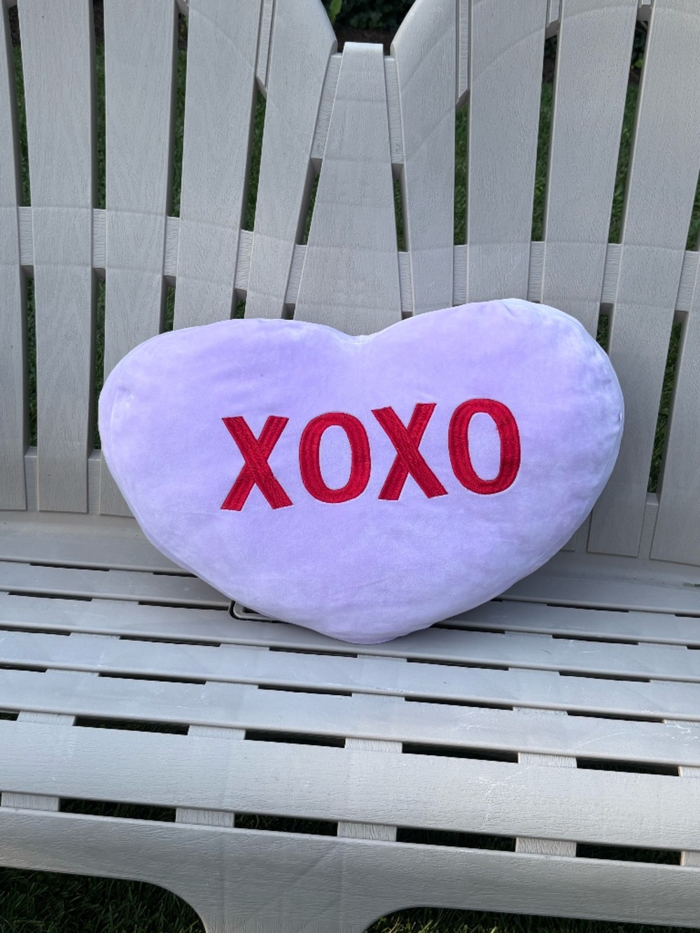 Plush Conversation‎ Heart Purple Pillow - 14"x20"